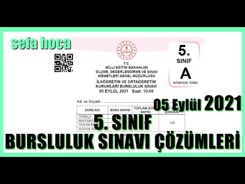 5 Eylül 2021 5.  Sınıf Bursluluk Sınavı Matematik Çözümleri