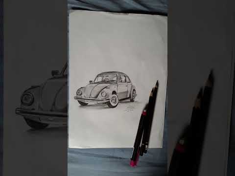 Olha esse desenho realista de um Fusca sem referência #shorts