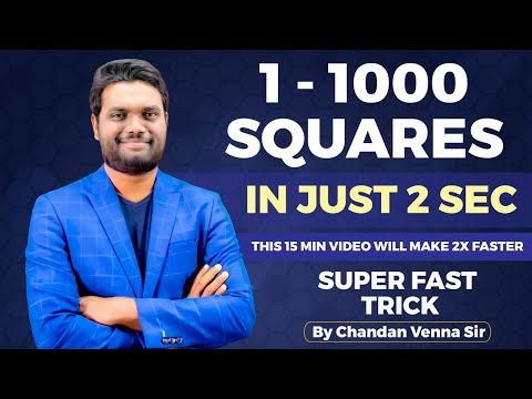 Thumbnail for 1-1000 SQUARE in 2 SECONDS| Super-Fast Square TRICK |Vedic Maths TRICKS |SHORTCUT| By  Chandan Venna