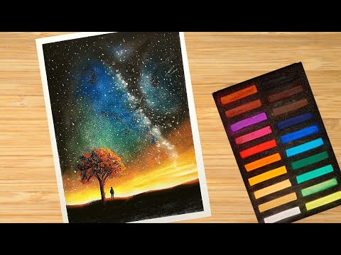 How to draw Galaxy with soft pastels | Soft pastel drawing for beginners