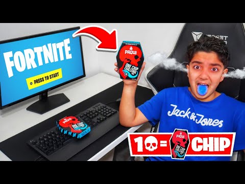Little Brother Eats The ONE CHIP For Every Kill In Fortnite... (WORLDS SPICIEST CHIP CHALLENGE!)