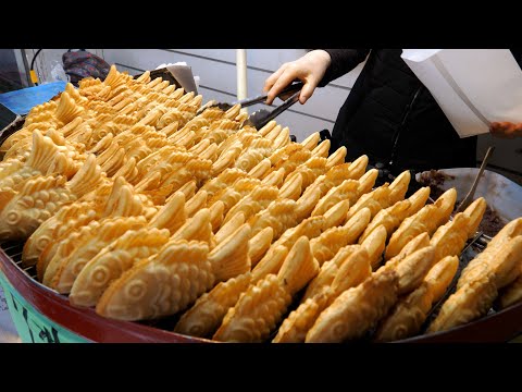 Thumbnail for 만들기가 무섭게 완판되는 이유? 7개에 1000원 붕어빵 | Korean Popular Winter Snack Fish-shaped Bread | Korean Street food