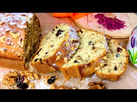 Thumbnail for Банановый Кекс с Изюмом и Орехами рецепт // Banana Cake with Raisins and Walnuts recipe