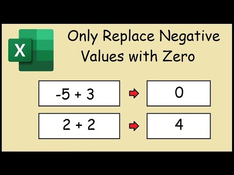 Thumbnail for Replacing Negative Values with Zero While Retaining Positive Values in Excel