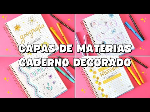 10 Ideias de CAPAS DE MATÉRIAS | CADERNO DECORADO