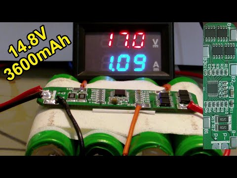 HOW TO  MAKE A 14,8V 3600mAh BATTERY. 4S LI-ION (LITHIUM ION) 18650 CHARGE MODULE (BMS CIRCUIT).