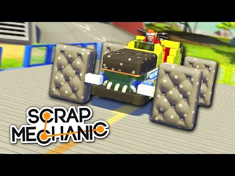 САМОДЕЛЬНАЯ МАШИНА НА МАТРАСАХ И САПОГАХ ВМЕСТО КОЛЕС В SCRAP MECHANIC