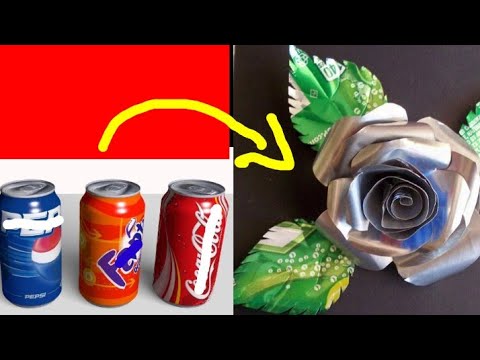 DIY Como hacer una flor de lata de  aluminio DIY