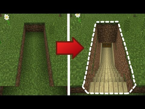 HƯỚNG DẪN TẠO RA ĐƯỜNG HẦM BÍ MẬT ĐỂ GIẤU KHO BÁU DƯỚI LÒNG ĐẤT TRONG MCPE | Minecraft PE 1.2