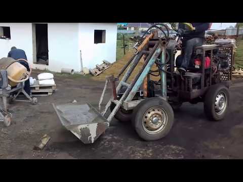 Самодельный мини погрузчик (заливаем фундамент)