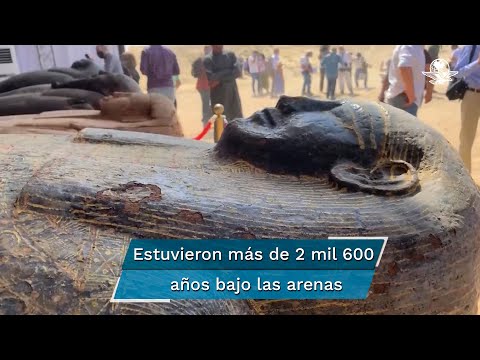 Encuentran en Egipto 59 sarcófagos, con sus momias intactas