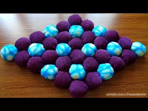 DIY - Very easy door mat from old clothes | Diamond shaped floor mat | Step by step tutorial