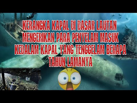 Kerangka kapal di dasar lautan ???? mengerikan para penyelam masuk ke dalam kapal yang tenggelam