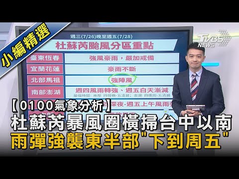 Thumbnail for 【0100氣象分析】杜蘇芮暴風圈橫掃台中以南 雨彈強襲東半部「下到周五」|TVBS新聞 @TVBSNEWS02