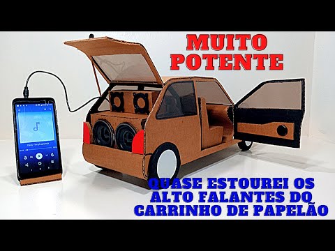 COMO FAZER UM INCRÍVEL MINI GOL BOLA  DE PAPELÃO COM SOM POTENTE  E  UM MÓDULO AMPLIFICADOR CASEIRO