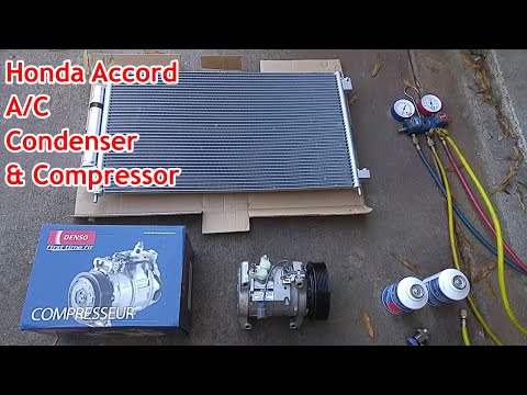 Honda Accord 2.4L I4 A/C Air Conditioner Compressor & Condenser Replacement & Evacuation