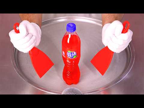 How to make FANTA WATERMELON Ice Cream Rolls | ASMR (no talking)