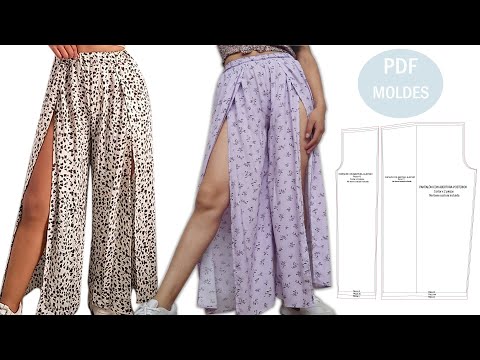 DIY COSTURA: PANTALÓN PALAZO CON ABERTURA  (PATRONES Y MOLDES GRATIS)