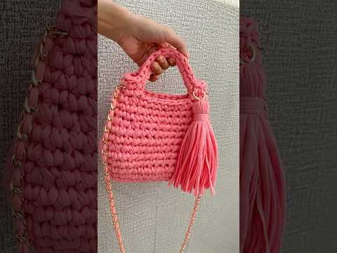 Easy Crochet bag T-shirt yarn tyarn Tutorial for beginners