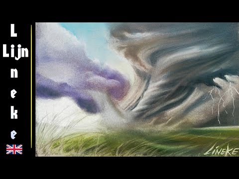 Easy TORNADO for beginners pastel pencil drawing