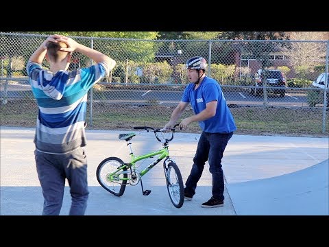 DESTROYING A KID'S BIKE & GIVING HIM A BRAND NEW ONE!