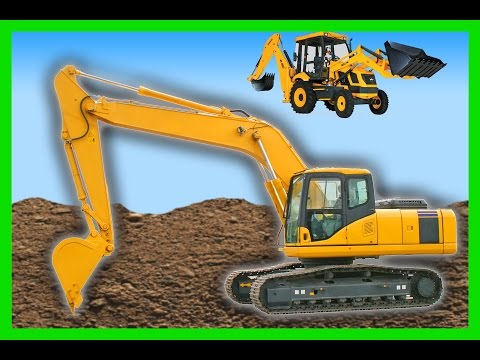 Backhoe for Children | 1 Hour Machines for Kids Compilation
