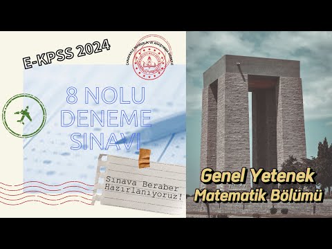 Thumbnail for 8 Nolu EKPSS Deneme Sınavı Genel Yetenek Matematik Bölümü