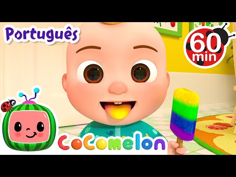Canção das Picolés Coloridos | 1 HORA de Cocomelon em Português | Desenho Animado | Músicas Infantis