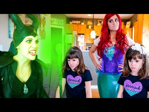 Elsa, Ariel, Maleficent, and Rapunzel Pretend PLAY with Twin Sisters!