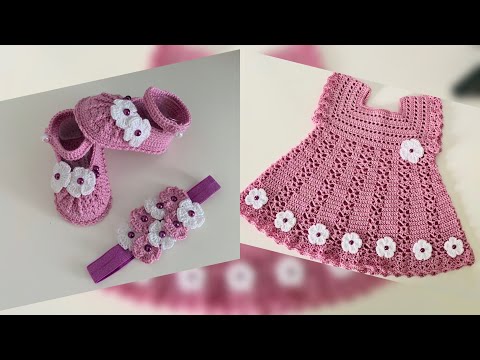 Thumbnail for Zapatitos para bebe tejidos a Crochet / juego de vestido / 0 a 3 meses | Paso a paso | TejidosBebe