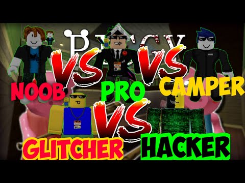 ROBLOX PIGGY | NOOB vs PRO vs CAMPER vs GLITCHER vs HACKER Challenge.