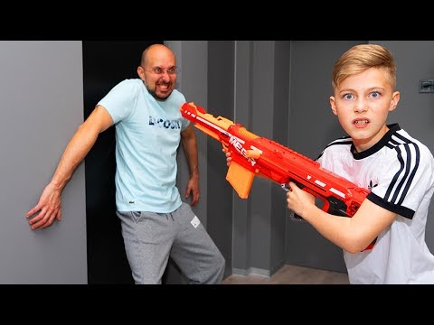 Гро VS папа...  Nerf RESTART.  Dad against...