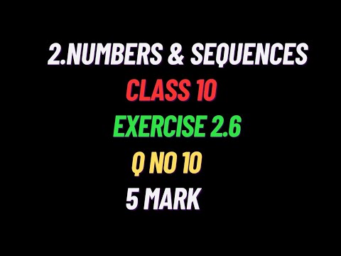 Exercise 2.6 10th Sum Class 10th Maths