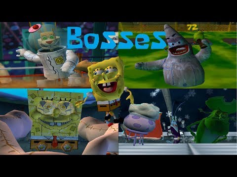 SpongeBob Battle for Bikini Bottom - All Bosses (No Damage) (1080p)