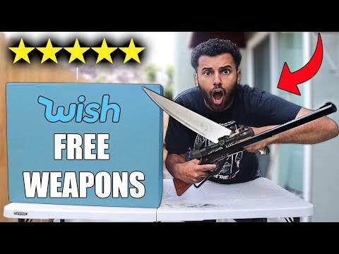 I Bought Every Free DANGEROUS WEAPON On WISH!! *MYSTERY BOX*