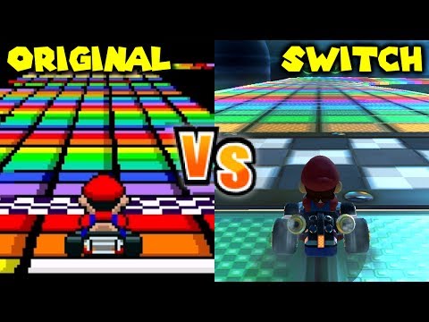 Mario Kart 8 Deluxe - Retro Track Comparison (Switch vs SNES, N64, GBA, GCN, DS, Wii, 3DS)