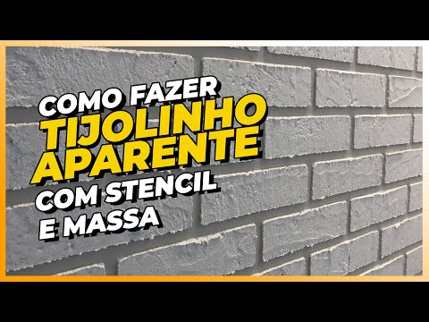 COMO FAZER PAREDE DE TIJOLINHO APARENTE BRANCO COM STENCIL | Efeito Tijolinho Realista com Massa