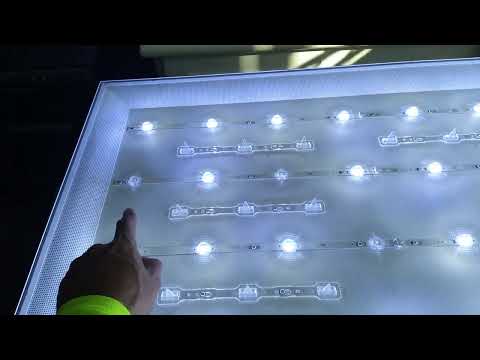 Tv samsung un75tu8000 mostrando o defeito