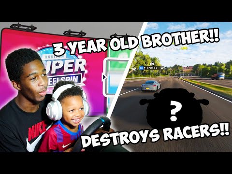 My 3 Year Old Brother Destroys Racers In Mystery Wheelspin Car!!!
