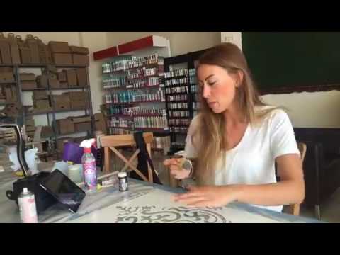 cama stencil uygulaması ve ayna efekti