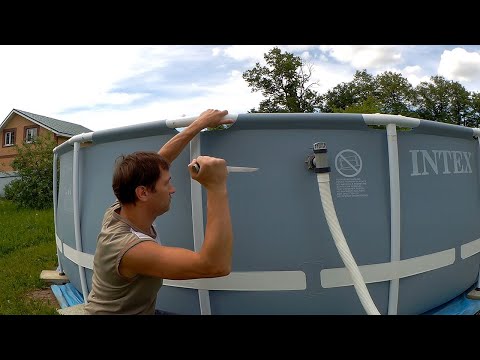 Как вырезать отверстие для форсунок бассейна.