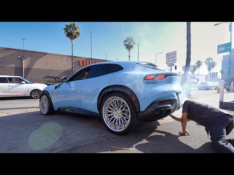 FERRARI PUROSANGUE ON FIRE W LOUD EXHAUST SETUP