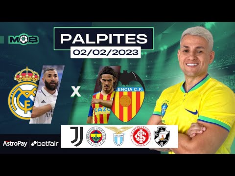 Thumbnail for PALPITES DE FUTEBOL PARA O DIA 02 02 2023 + BILHETE PRONTO (QUINTOU NO MUNDO BET)