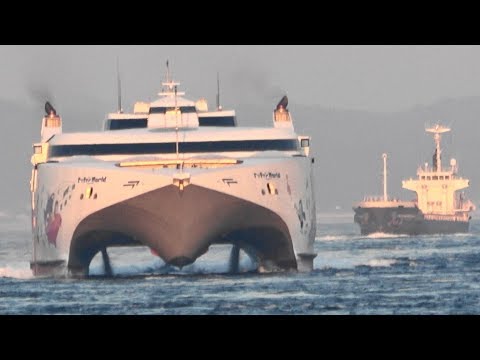 【逆流7ノット】高速輸送船「ナッチャンＷｏｒｌｄ」～関門海峡通航