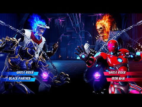Ghost Rider &amp; Black Panther vs Ghost Rider &amp; Iron Man (Very Hard) - Marvel vs Capcom | 4K UHD