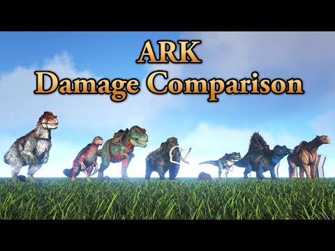 Thumbnail for Which one is ARK's STRONGEST Creature? - ARK DAMAGE COMPARISON || Cantex