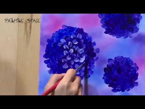 Thumbnail for painting stage油畫教學 繡球花