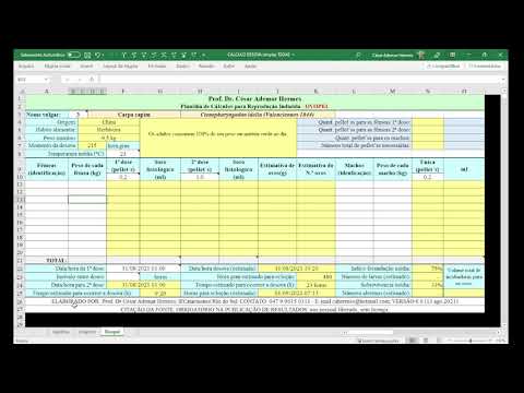 Planilha para calculo dosagem hormonios peixes