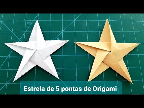 Como fazer uma estrela de 5 pontas de origami / How to make a 5 point star with origami / 3d star