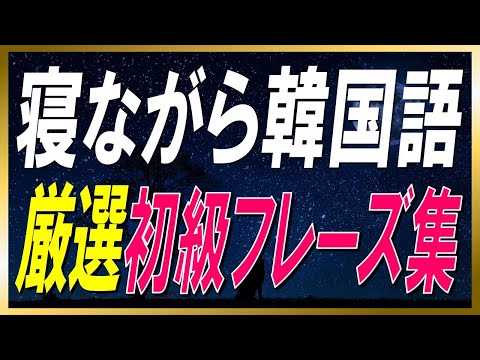 【韓国語聞き流し】寝ながら聞く韓国語初級フレーズ集！韓国語音声のみの３時間睡眠学習【例文・生音声付】